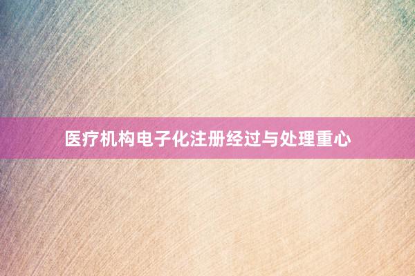 医疗机构电子化注册经过与处理重心
